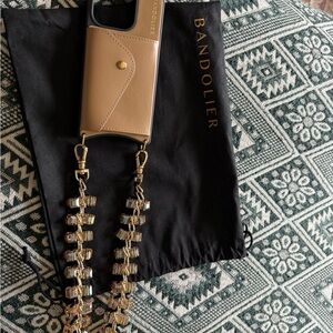 Bandolier Camel Phone Case with Gold Chain